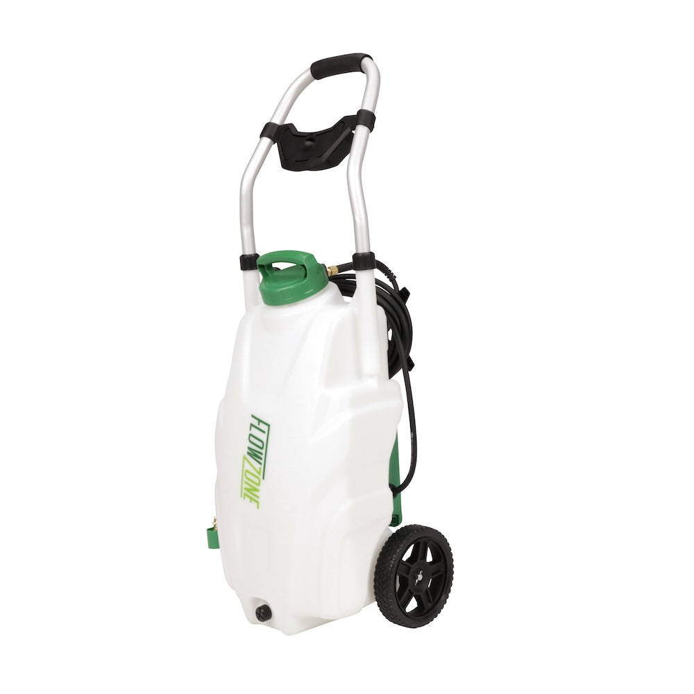 Monsoon 2.5 Pulverizador rodante con batería de 5 posiciones y presión variable (9 galones)