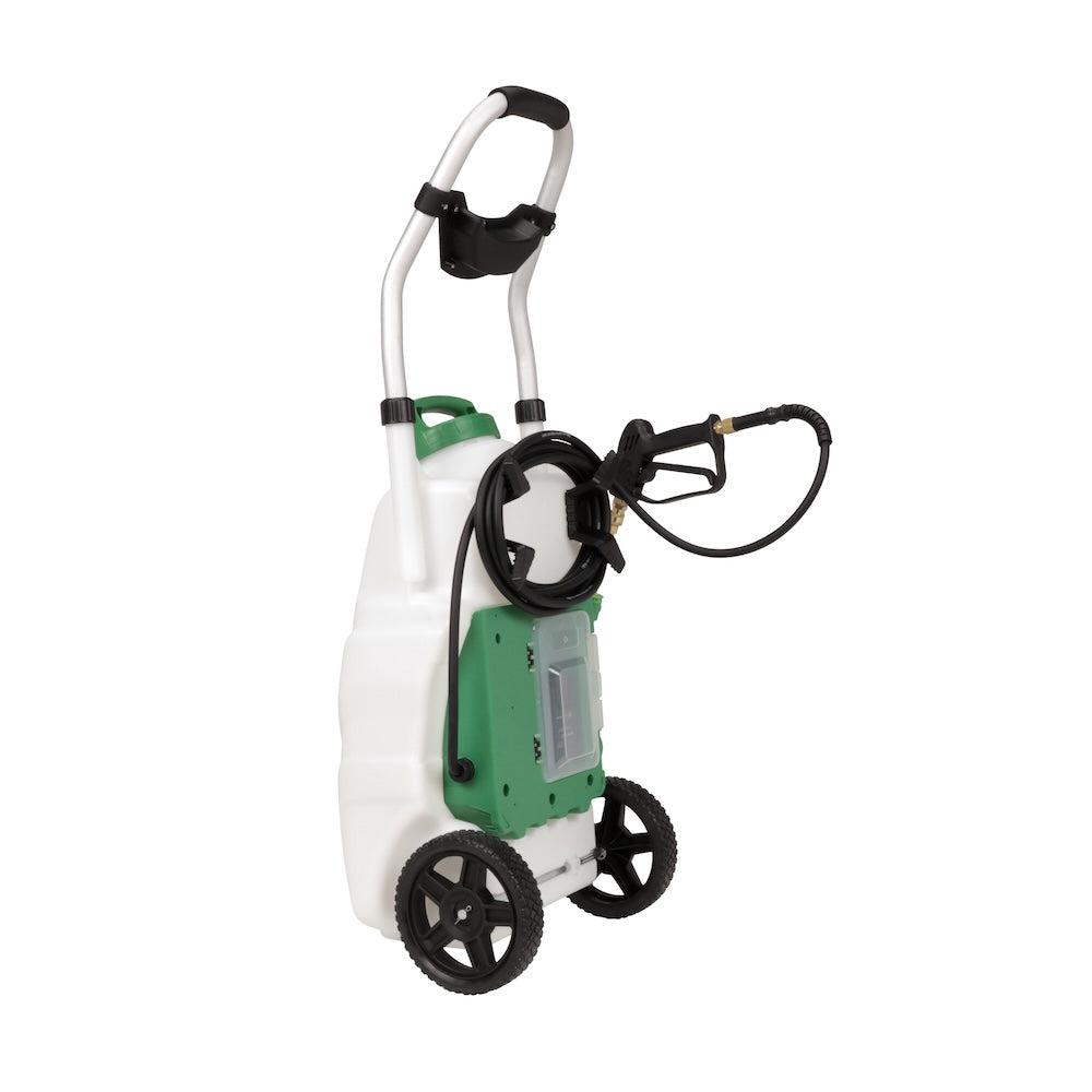 Monsoon 2.5 Pulverizador rodante con batería de 5 posiciones y presión variable (9 galones)