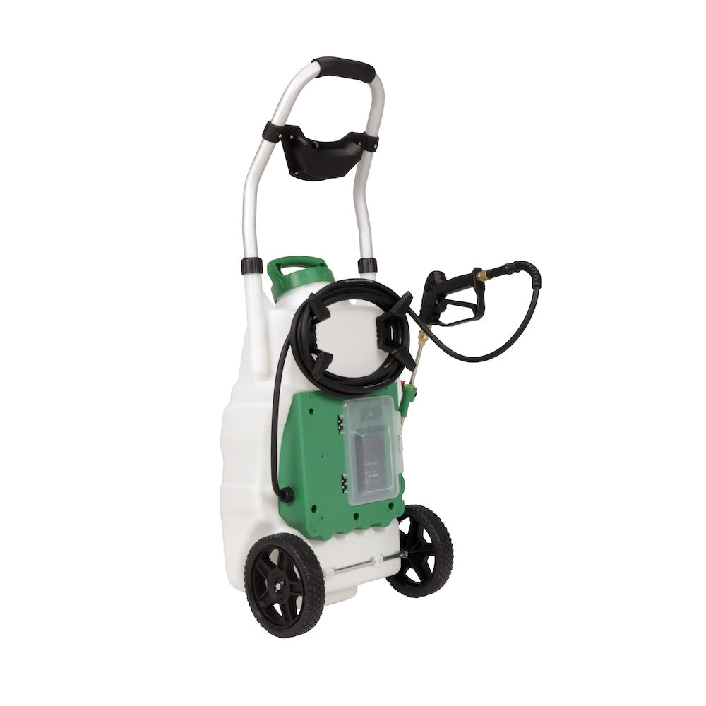Monsoon 2.5 Pulverizador rodante con batería de 5 posiciones y presión variable (9 galones)