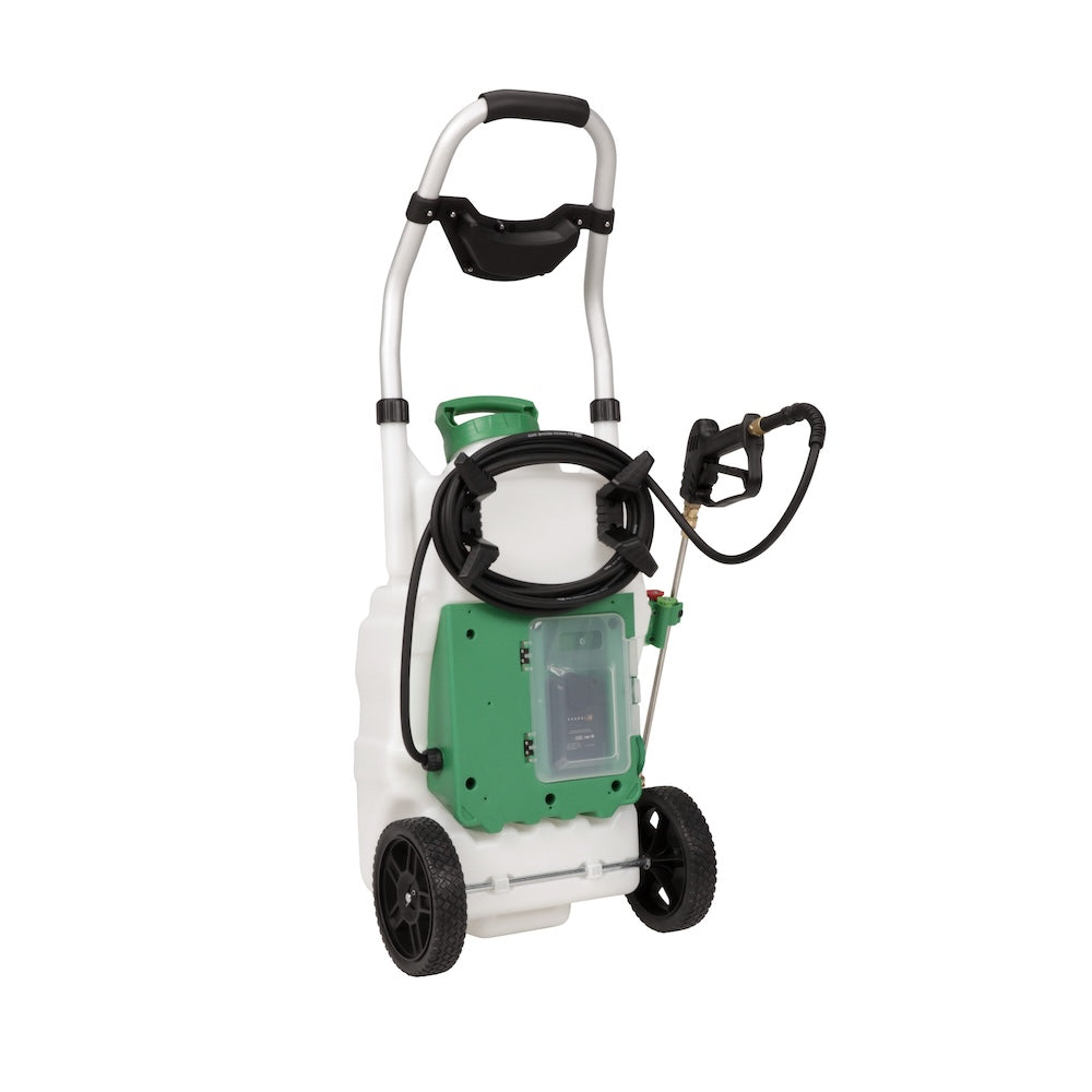 Monsoon 2.5 Pulverizador rodante con batería de 5 posiciones y presión variable (9 galones)