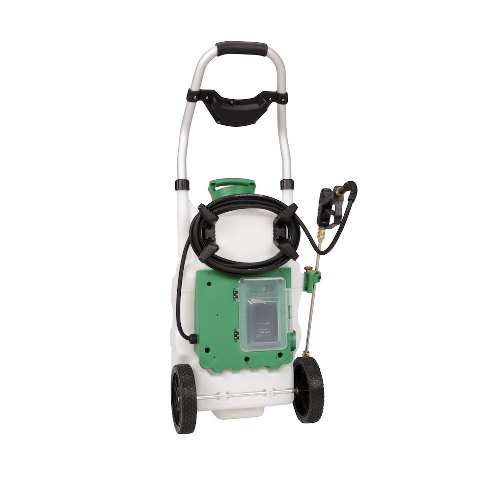 Monsoon 2.5 Pulverizador rodante con batería de 5 posiciones y presión variable (9 galones)