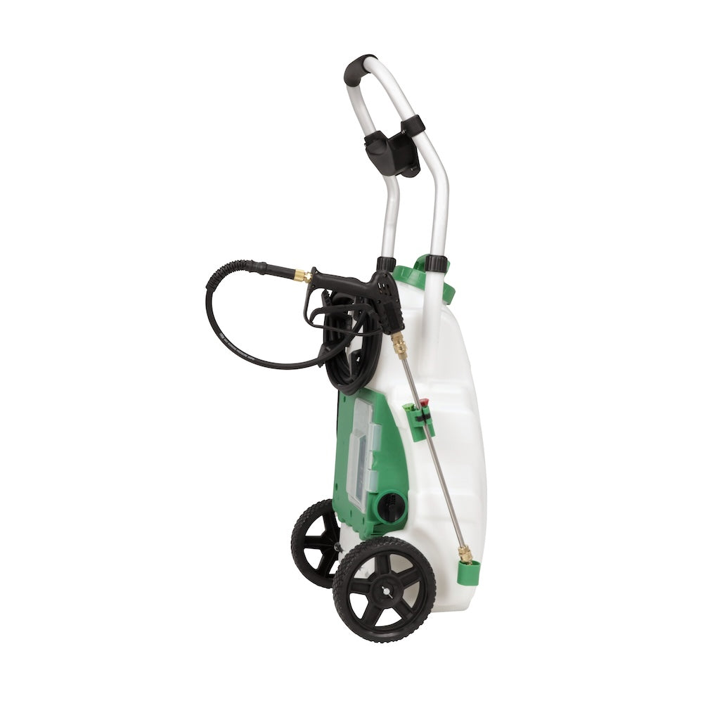Monsoon 2.5 Pulverizador rodante con batería de 5 posiciones y presión variable (9 galones)