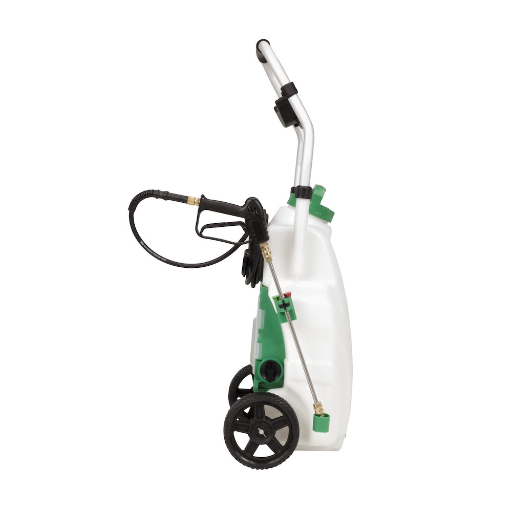Monsoon 2.5 Pulverizador rodante con batería de 5 posiciones y presión variable (9 galones)